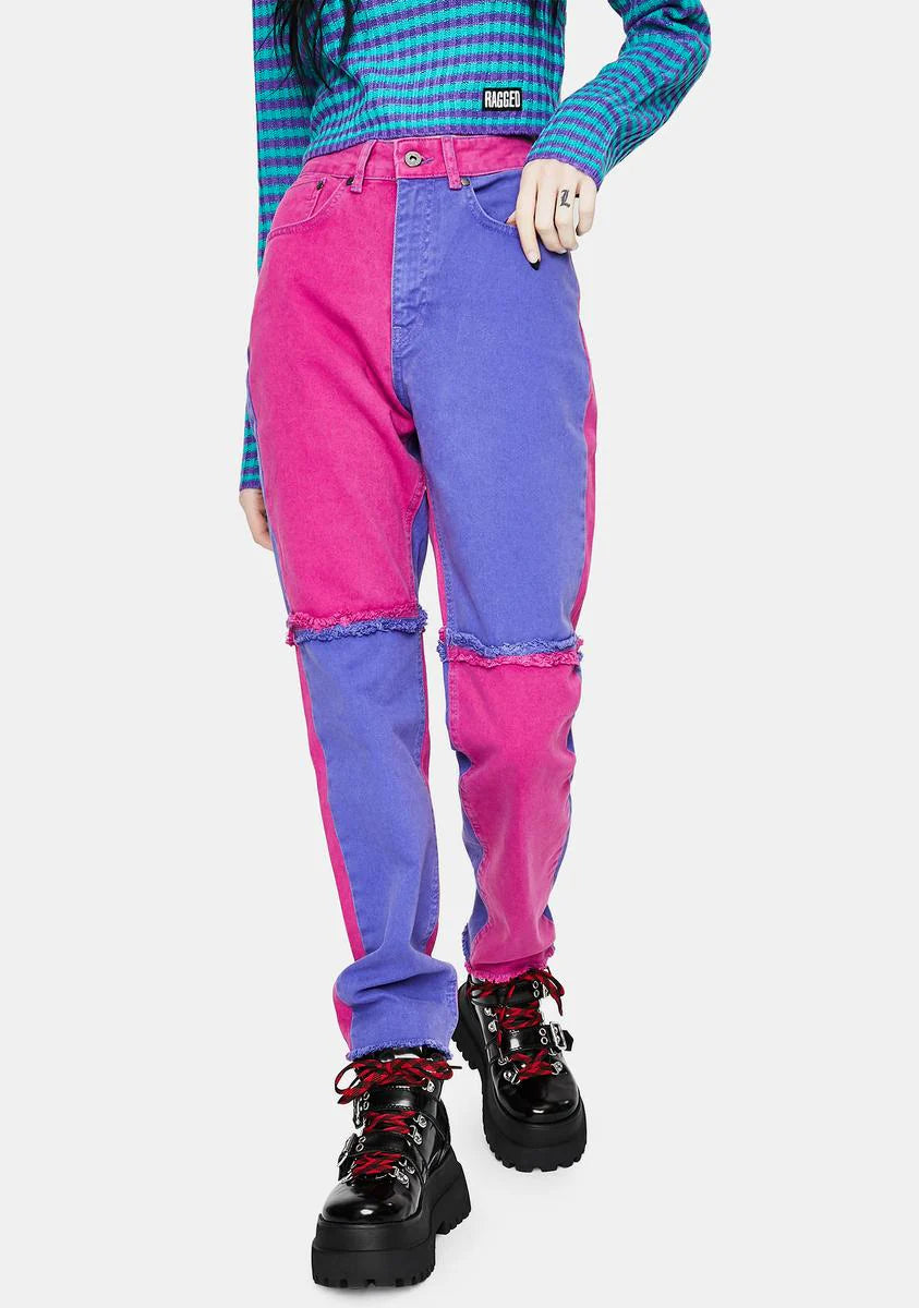 Purple Equilibrium Quarter Panel Jeans