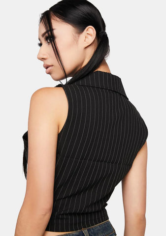 Dealer's Choice Pinstripe Vest Top