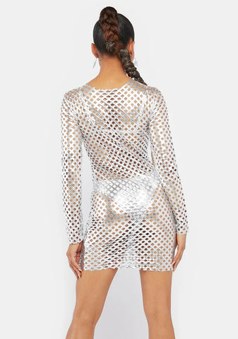 Nothing To Hide Fishnet Mini Dress
