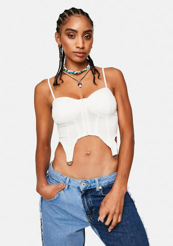Infinite Vibes Stretch Denim Hook Eye Bustier