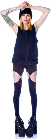 Crushed Velvet Garter Leggings