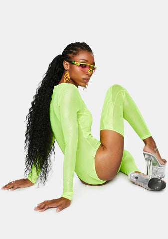 Electric Chapel Mesh Bodysuit And Stockings Set