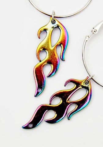Flame Hoop Earrings