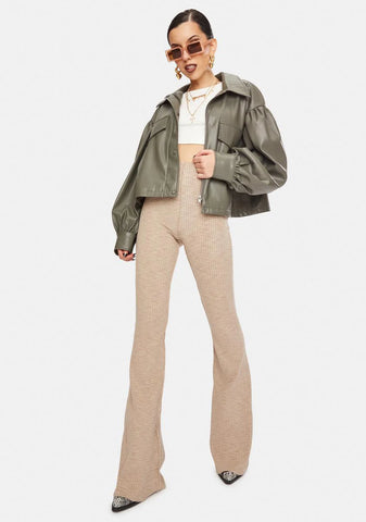 Love On Vegan Leather Crop Jacket