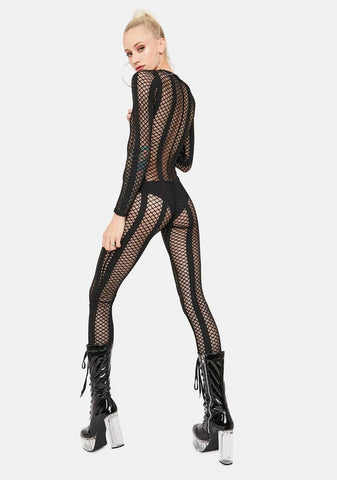 Your Bad Habit Fishnet Catsuit