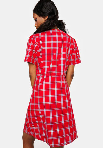 Hottie Got You Addicted Plaid Mini Dress