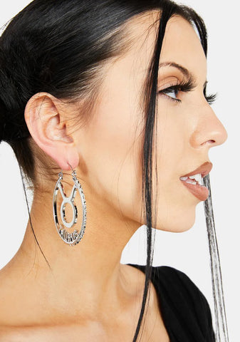 Reppin' Taurus Hoop Earrings