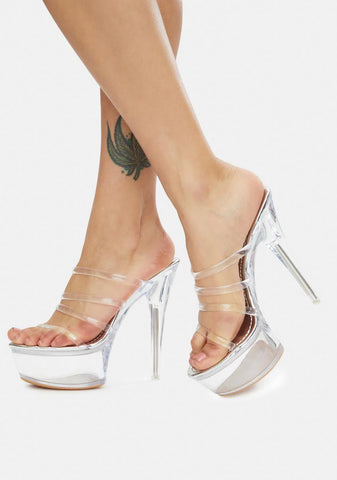 Silver Pep Talk Platform Heels