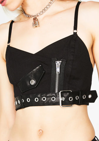Midnight Slacker Moto Bustier