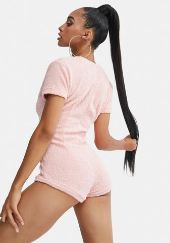 Petal Snow Dreams Fuzzy Sleep Romper