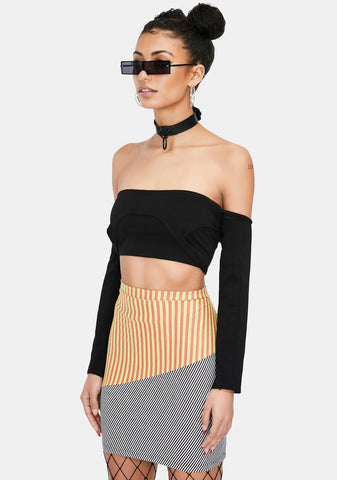 Beetlejuice Babe Striped Mini Skirt