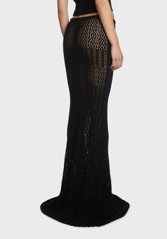 Night Radiance Crochet Maxi Skirt
