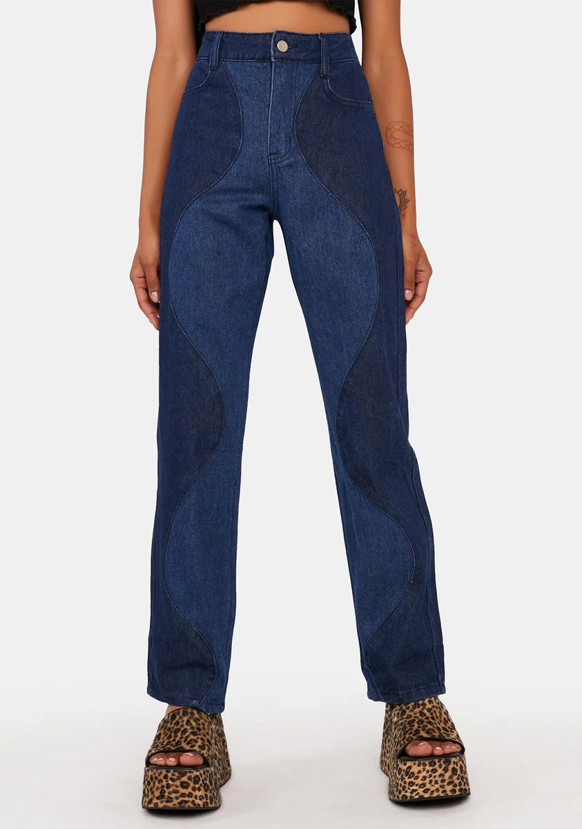 Let's Get Wavy High-Waisted Jeans