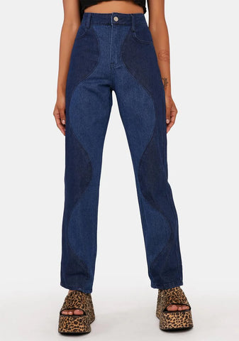 Let's Get Wavy High-Waisted Jeans