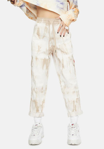 Tie Dye Cuffed Cargo Pants