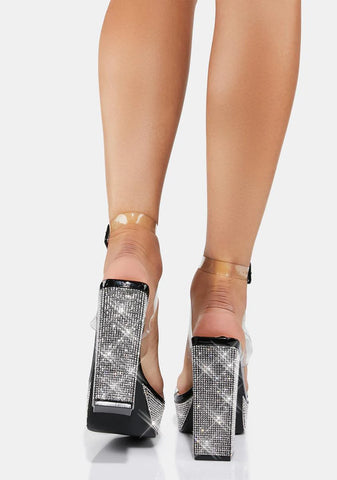 Sleepless Nights Rhinestone Heels