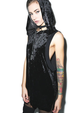 Panther Crushed Velvet Hooded Top
