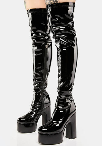 Athena Patent Thigh High Boots