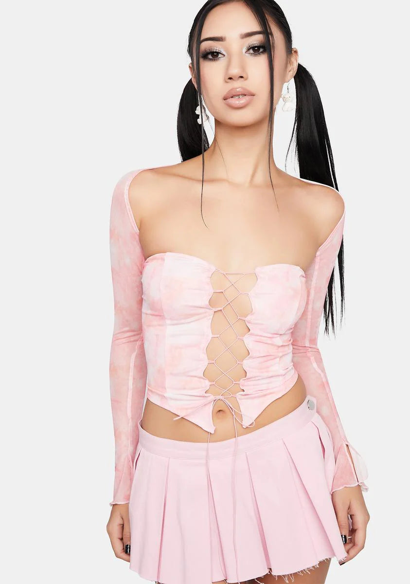 Peach Say Pretty Please Corset Top
