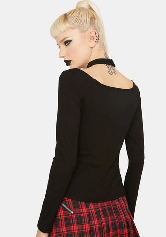 Silent In The Night Lace Up Top