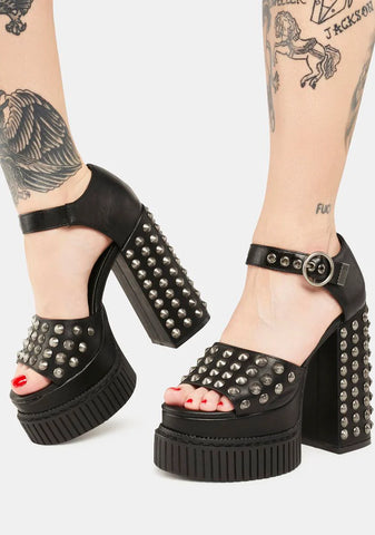 Studded Platform Heels
