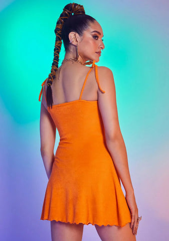 Citrus Wild For A While Terry Cloth Mini Dress