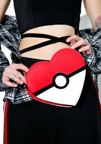X Pokémon Heart-Shaped Pokéball Crossbody Bag