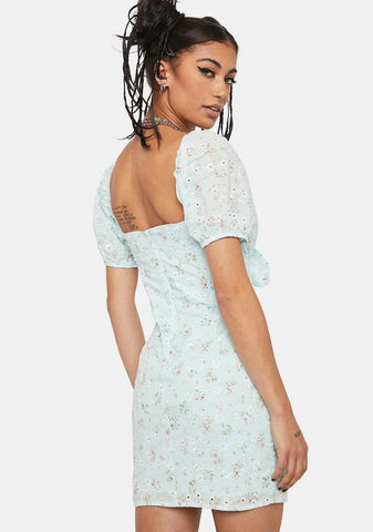 Royal Tea Time Floral Mini Dress