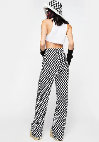 Checkered Knit Pants
