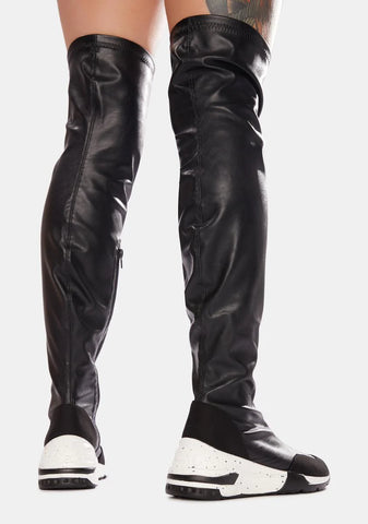 Street Trip Knee High Sneaker Boots