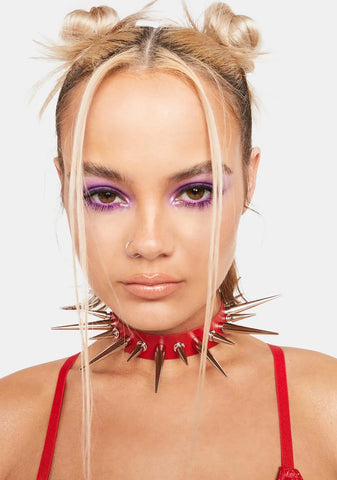 Red Mega Spikey Baby Collar