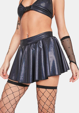 Black Sparkle Bad Girl Mini Skirt