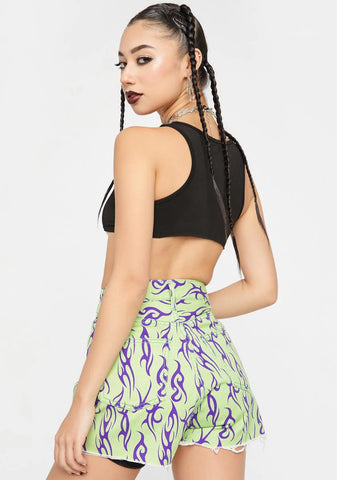 Flame High Waist Shorts
