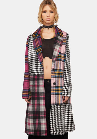 Sweet Taste Of Fury Plaid Coat