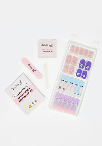 X BT21 Cotton Candy Sky Gel Nail Strips
