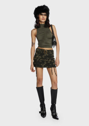 Paris Camo Belt Skirt