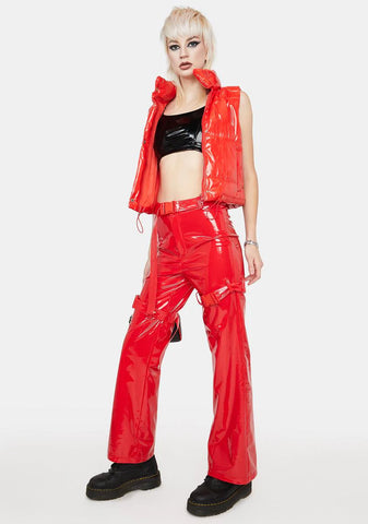 Spicy Things I Deserve Buckle Vinyl Pants