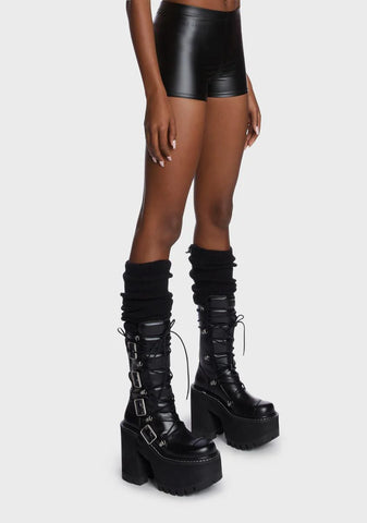 On The Edge Vegan Leather Shorts