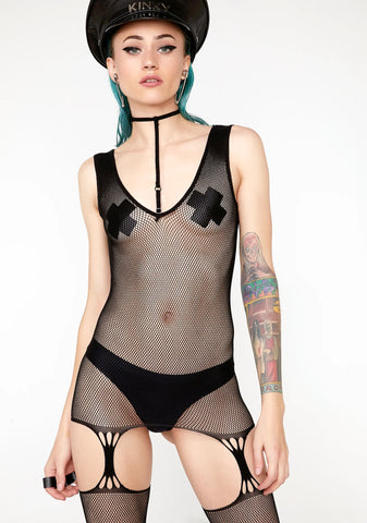 Mischievous Maiden Mesh Bodystocking