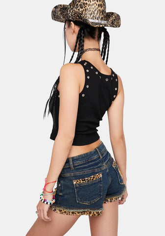 Make Them Sphinx Denim Shorts