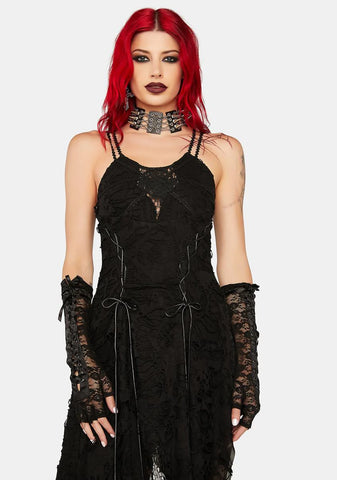 Black Flowy Asymmetrical Dress