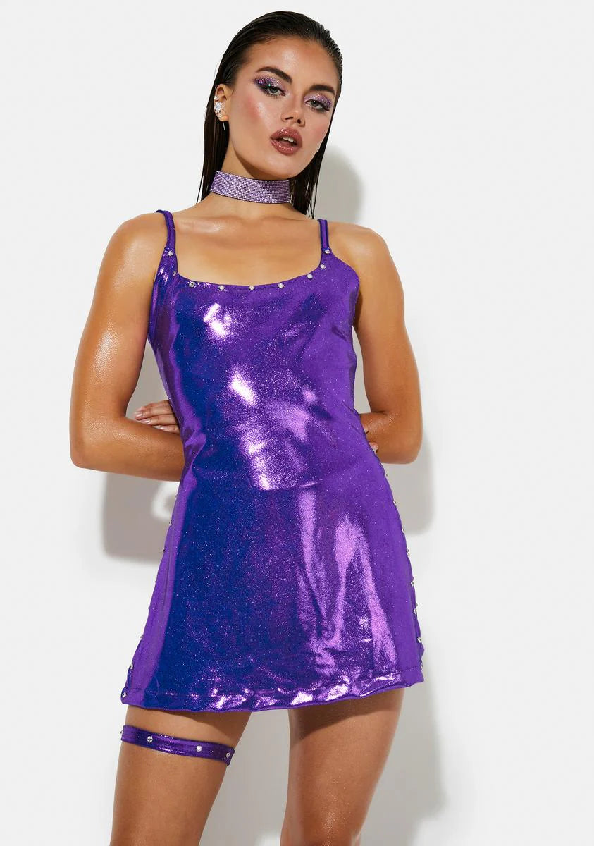 Watch Me Glow Metallic Mini Dress