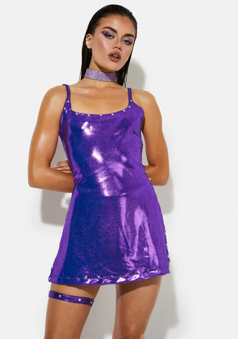 Watch Me Glow Metallic Mini Dress