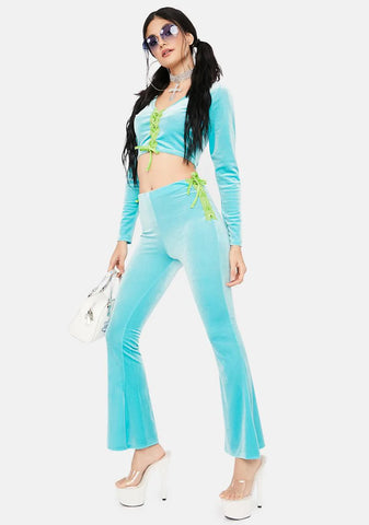 Aqua Stylish Sass Velour Pant Set