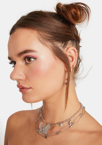 Wings Of Danger Layered Chain Necklace