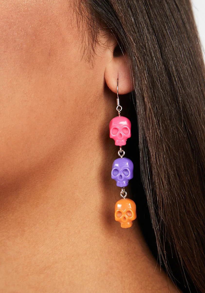 Dead Men Tell No Tales Skull Earrings