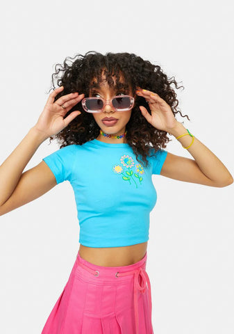 Awaken Ur Mind Peace Flower Baby Tee