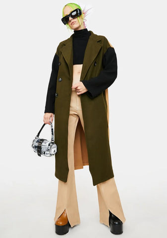 Sharp Welcome Color Block Coat