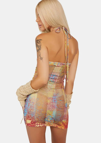 Savannah Slashed Halter Dress