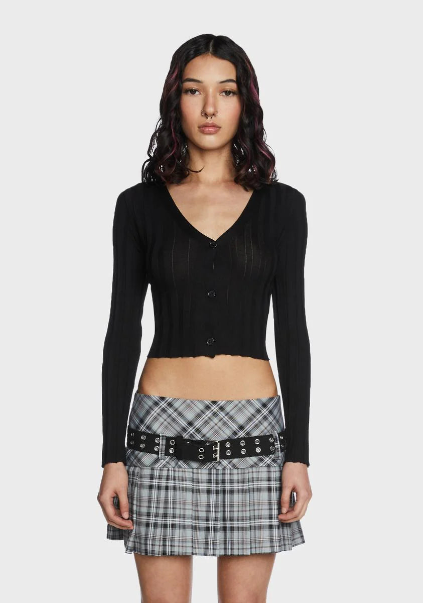 Skatin' The Rules Crop Cardigan
